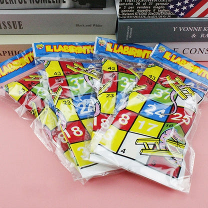 Snake and Ladder Educational Kids Toy Portable Flying Chess Family Party Board Game Set
