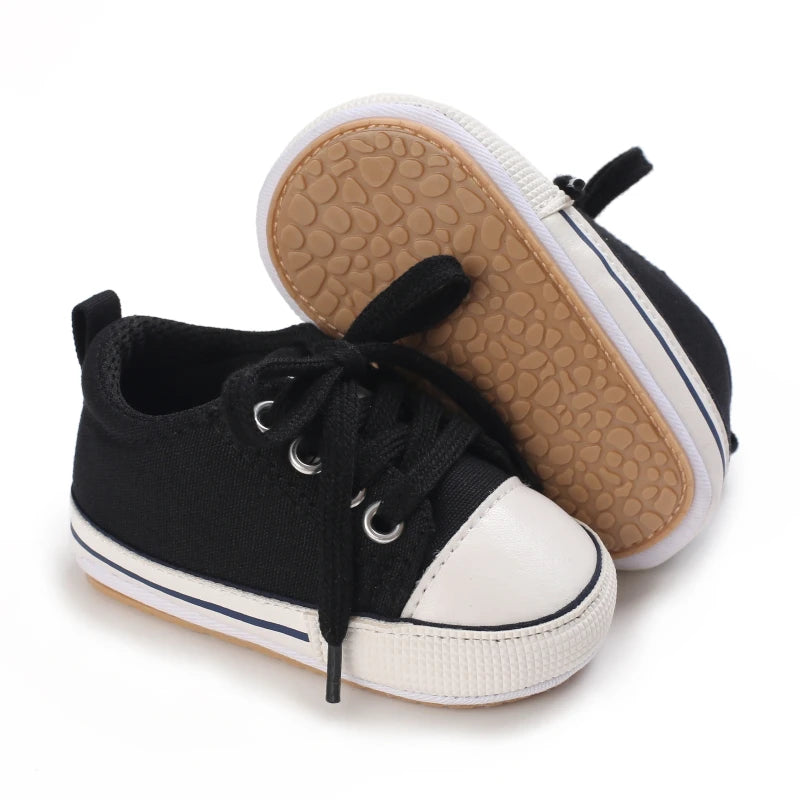 HAIZHIW Newborn Baby Boy & Girl Leather Shoes – Infant First Walkers, Non-Slip Rubber Toddler Retro Shoes (0-18M)