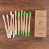 Children's Bamboo Toothbrushes, 10Pcs Soft Bristles, Eco-Friendly Biodegradable Wooden Handle, Teeth Whitening Brush