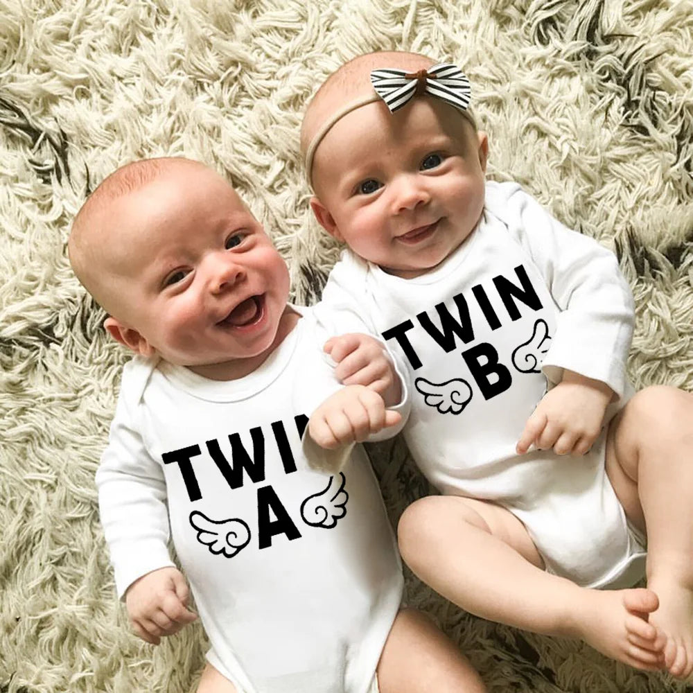 4-Color Newborn Baby Bodysuits – Long Sleeve Infant Jumpsuits for Twin Brothers & Sisters, Cozy Winter Outfit for Boys & Girls