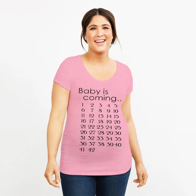 Brand New Women Pregnancy Clothes Baby Now Loading Pls Wait Maternity T-shirt Summer Short Sleeve Pregnant T-shirts
