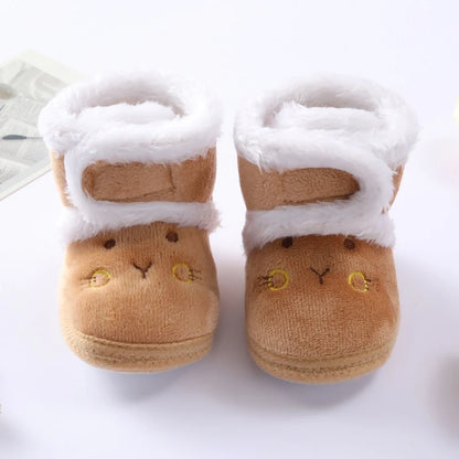 Baywell Winter Warm Fur Snow Boots Baby Booties Anti-slip Infant Boys Bootie Shoes 0-18 Month