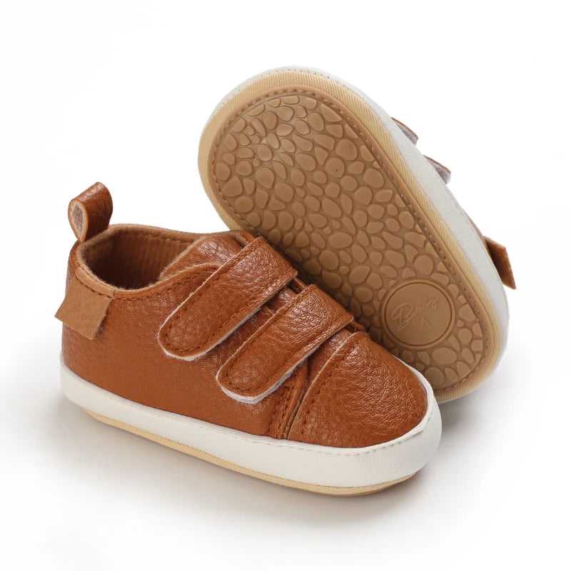 New Baby Shoes Retro Leather Boy Girl Multicolor Toddler Rubber Sole Anti-Slip First Walkers Infant Moccasins