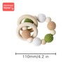 1pc Baby Wooden Teether - Crochet Giraffe Rattle Toy, BPA-Free Wood Rodent Rattle | Baby Mobile Gym Educational Toy