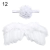 2pcs/Set Cute Newborn Angel Feather Wings & Baby Girl Rose Flower Headband Hair Accessories for Infant Photography Props