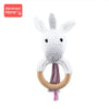 1Pc Baby Teether Wooden Crochet Rattle Toy - BPA-Free Wood Rodent Rabbit Rattle, Baby Mobile Play Gym, Newborn Educational Toy Gift