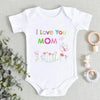“I Love You Mom” – Aesthetic Newborn Baby Bodysuit, Soft & Comfy Toddler Jumpsuit for Boys & Girls, Casual Home Outfit