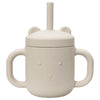Cartoon Bear Baby Drinking Cup with Double Handles, Straw Feeding Cup, BPA-Free Soft Silicone Learn to Drink Cup, Newborn Accessories