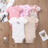 5PCS Baby Bodysuit Set – 100% Cotton Short Sleeve Onesies for Boys & Girls (6-24 Months)