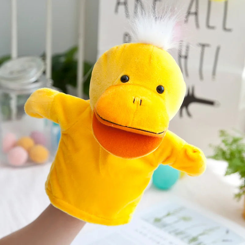25cm Soft Plush Hand Puppets, Elephant Lion Monkey Stuffed Animal Story Dolls for Children