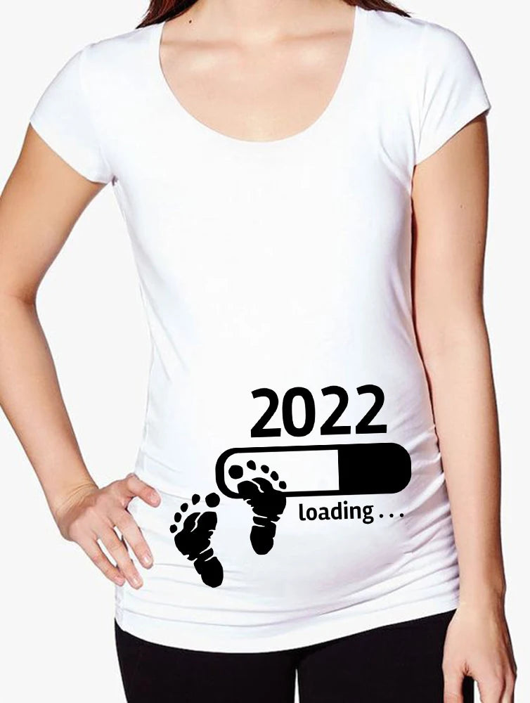 See You Soon Summer Tees Women T-shirts Slim Maternity Funny Letter Tops O-Neck Pregnancy T-shirts for Pregnant Women