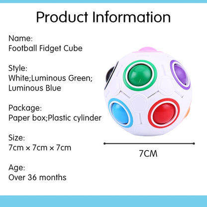 Rainbow Ball Puzzle Magic Cube – Luminous 3D Fidget Toy for Kids and Adults