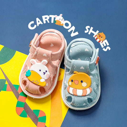 Baby Shoes with Sound Cute Bibi Toddler Shoes Kids Cartoons Boys Sandals Girls Bunny Infantil Slippers