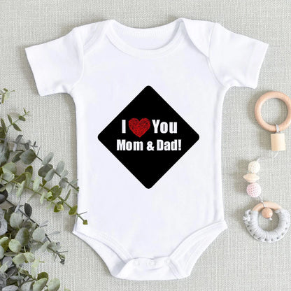 “I Love You Mom” – Aesthetic Newborn Baby Bodysuit, Soft & Comfy Toddler Jumpsuit for Boys & Girls, Casual Home Outfit