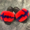 Luxury Women’s Fox Fur Slides – Cozy Fluffy Plush Slippers with Non-Slip EVA Sole, Perfect for Home or Casual Outdoor Style
