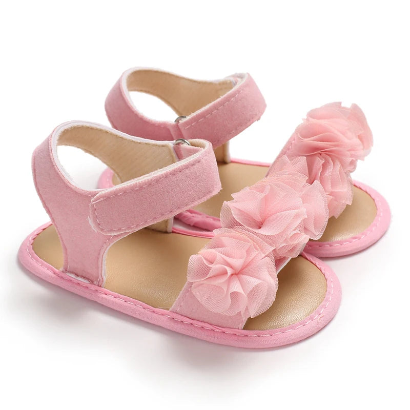 Summer Newborn Infant Baby Girls Princess First Walker Shoes – Soft Sole Sandals & Beach Slippers