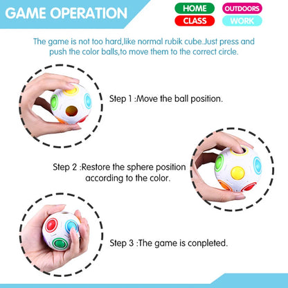 Rainbow Ball Puzzle Magic Cube – Luminous 3D Fidget Toy for Kids and Adults