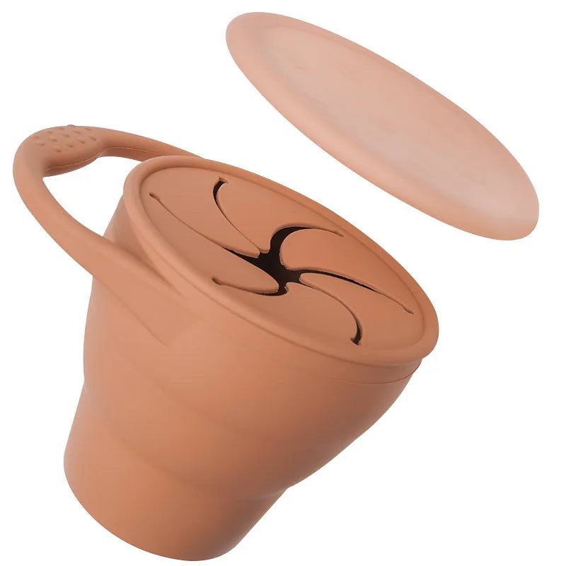 New Color Baby Silicone Snack Cup - Handheld Portable Food Storage, Foldable & Anti-Drop Snack Container for Babies