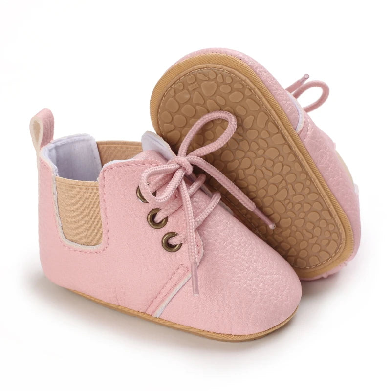 New Baby Shoes Retro Leather Boy Girl Multicolor Toddler Rubber Sole Anti-Slip First Walkers Infant Moccasins