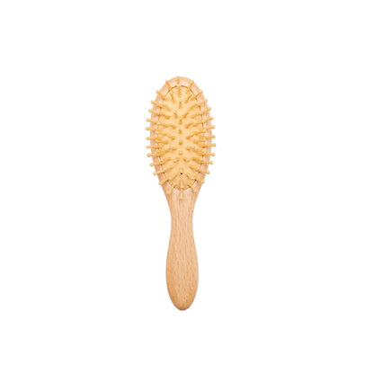 Baby Care Hair Brush for Kids - Girl Bath & Shower - Pure Natural Wool Wooden Comb & Hairbrush - Infant Newborn Massager