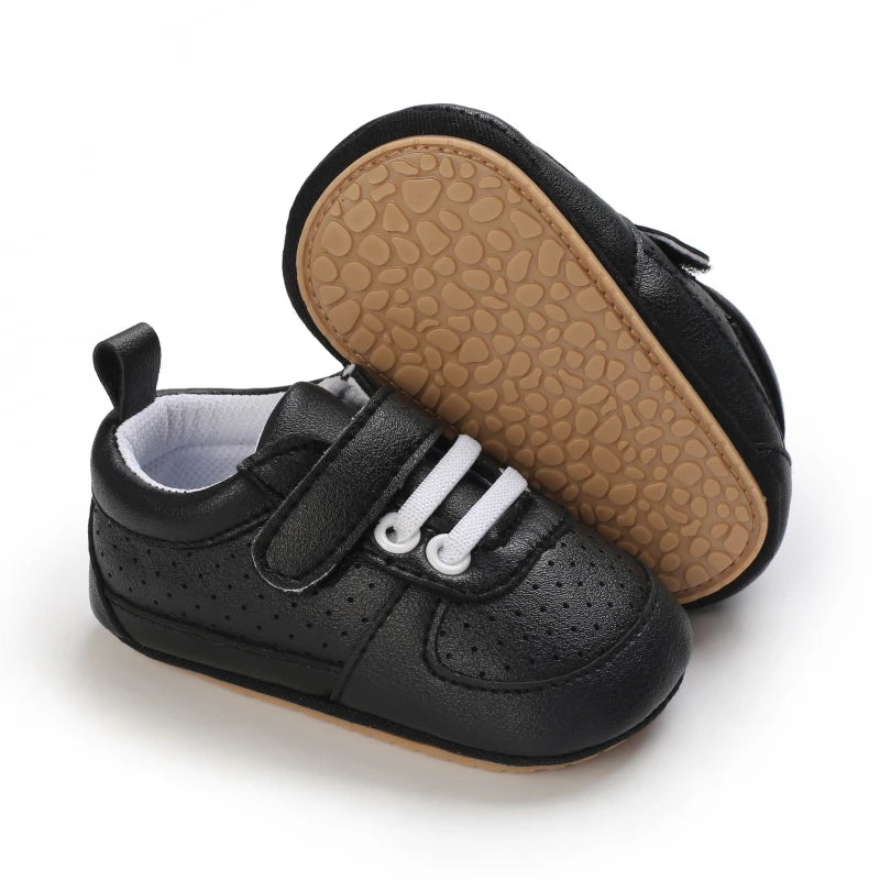 New Baby Shoes Retro Leather Boy Girl Multicolor Toddler Rubber Sole Anti-Slip First Walkers Infant Moccasins