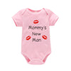 Newborn Baby Boy Romper – Short Sleeve 100% Cotton Bodysuit – "Mommy's New Man" Design – Black