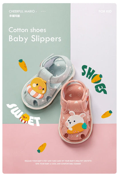 Baby Shoes with Sound Cute Bibi Toddler Shoes Kids Cartoons Boys Sandals Girls Bunny Infantil Slippers
