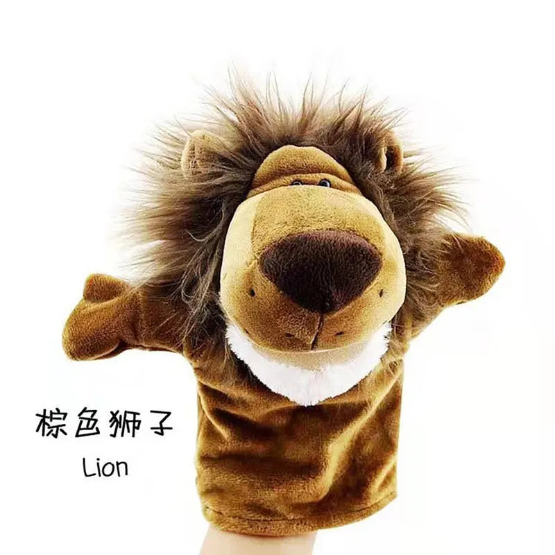 25cm Soft Plush Hand Puppets, Elephant Lion Monkey Stuffed Animal Story Dolls for Children