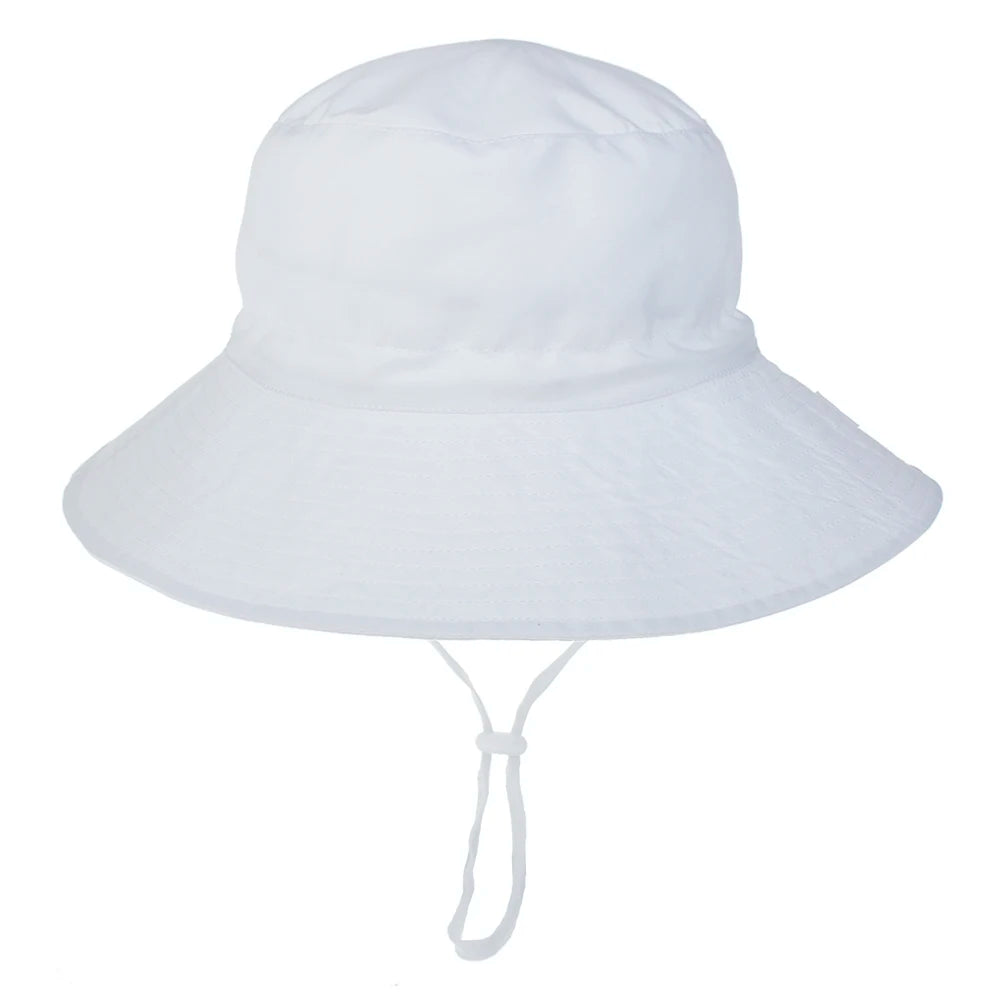 Kids UPF50+ Bucket Sun Hat with Adjustable Chin Strap — Baby & Toddler Beach Hat, 46–54 cm (18.1–21.3 in) for Ages 0–8, Unisex