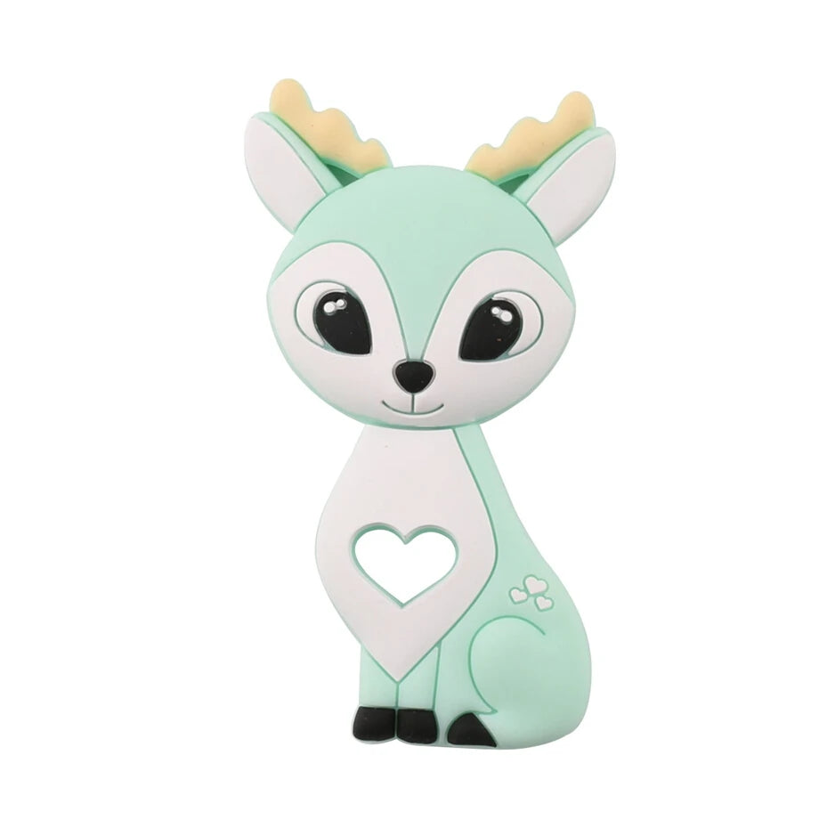 Cartoon Animal BPA-Free Silicone Teether - Food-Grade Silicone Teething Toy for Kids | DIY Teething & Christmas Gift Decor