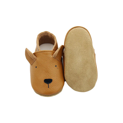 Baby Leather Casual Crib Shoes – First Steps Educational Walkers for Toddler Boys & Girls, Animal Sneakers for Newborns