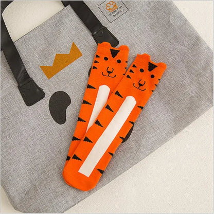 Baby Socks - Fox & Cat Animal Print Cartoon Knee-High Long Leg Warmers | Fashion Socks for Boys & Girls, Children’s Socks