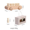 Wooden Car Toy – Beech Wood Bus Blocks, Montessori Educational Game for Children, Teething Baby Birthday Gift