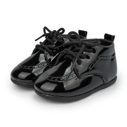 Meckior New Baby Shoes – Retro Leather Boy & Girl Toddler Shoes, Anti-Slip Rubber Sole First Walkers Crib Shoes