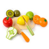 Wooden Pretend Play Kitchen Cutting Fruit and Vegetable Set – Montessori Educational Toy for Kids