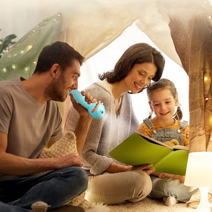 Kids Flashlight Projector Night Light – Storybook Torch with 3 Slide Cards, 8-Pattern Rotating Projection (LR44 Button Batteries Not Included)