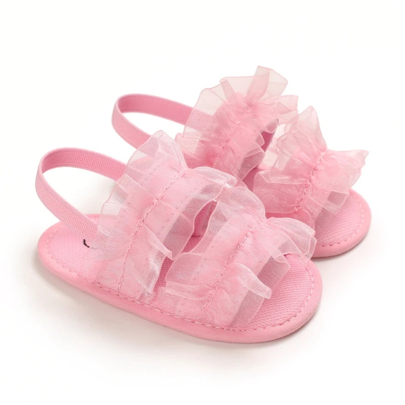 Summer Newborn Infant Baby Girls Princess First Walker Shoes – Soft Sole Sandals & Beach Slippers