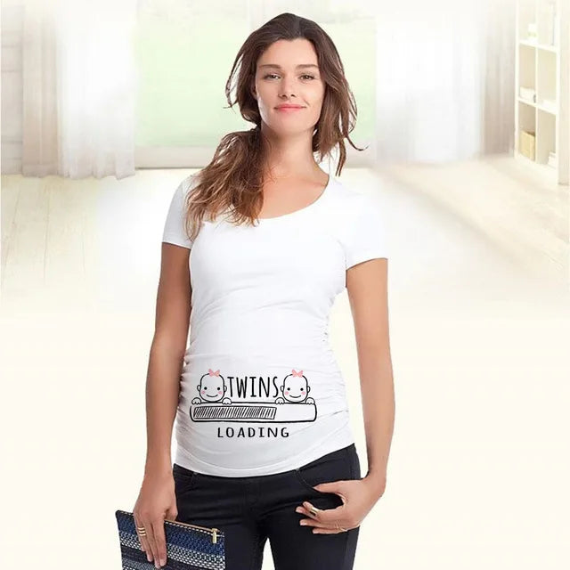 See You Soon Summer Tees Women T-shirts Slim Maternity Funny Letter Tops O-Neck Pregnancy T-shirts for Pregnant Women