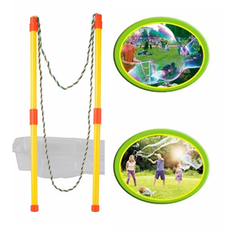 Outdoor Giant Bubble Wand Set - 2-Pack Foldable Bubble Wands (28 cm / 11 in Sections) for Kids, Parties & Rainbow Bubbles