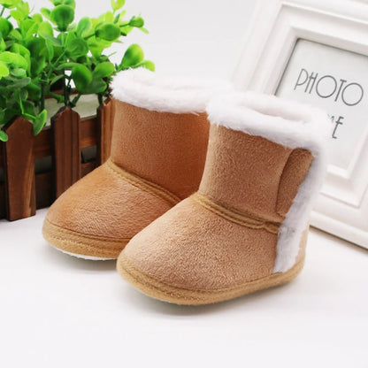 Jlong Winter Newborn Soft Sole First Walker Baby Shoes – Fur Warm Snow Boots for Girls (0-18 Months)