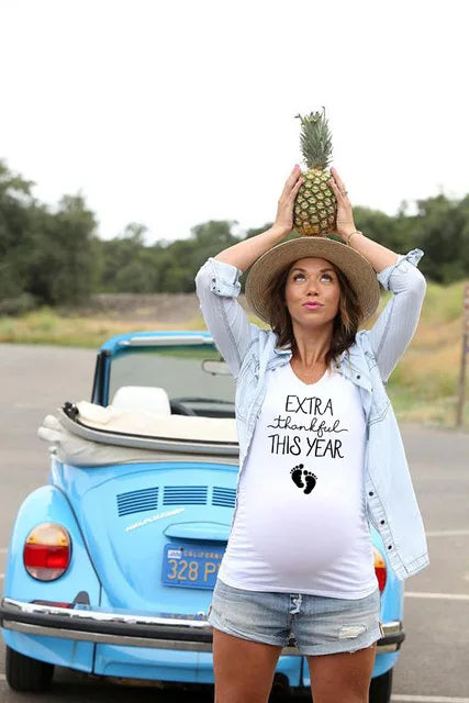 See You Soon Summer Tees Women T-shirts Slim Maternity Funny Letter Tops O-Neck Pregnancy T-shirts for Pregnant Women