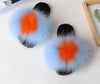 Luxury Women’s Fox Fur Slides – Cozy Fluffy Plush Slippers with Non-Slip EVA Sole, Perfect for Home or Casual Outdoor Style