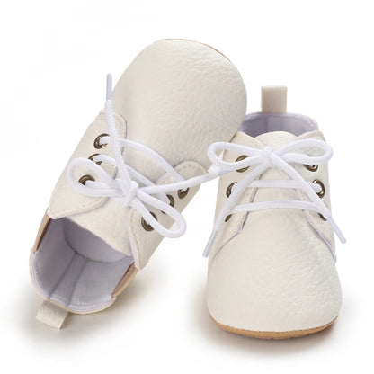 New Baby Shoes Retro Leather Boy Girl Multicolor Toddler Rubber Sole Anti-Slip First Walkers Infant Moccasins