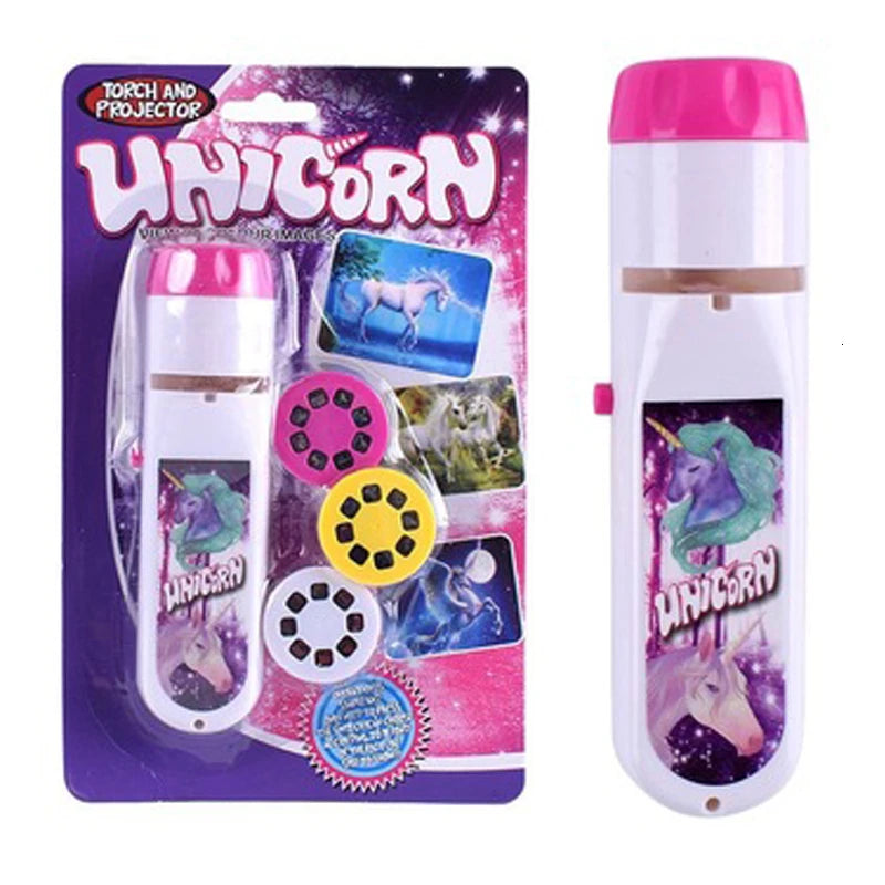 Kids Projection Flashlight Night Light – Cute Cartoon Projector Toy for Bedtime & Learning