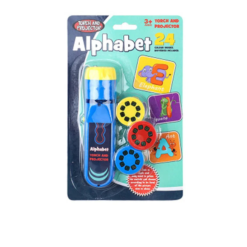 Kids Projection Flashlight Night Light – Cute Cartoon Projector Toy for Bedtime & Learning