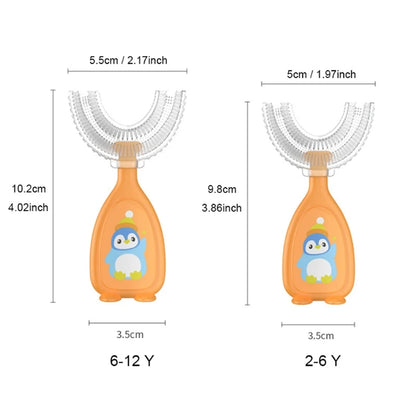 Children U-Shape Toothbrush - Soft Silicone Training Teethbrush for 2-12 Years Kids Oral Care