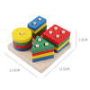 Montessori Wooden Shape Matching Building Blocks Toy for Toddlers Ages 2+ Early Learning Educational Puzzle