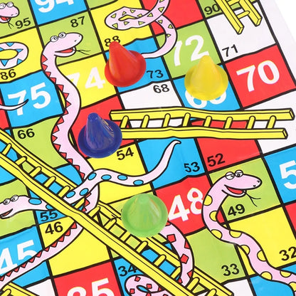 Snake and Ladder Educational Kids Toy Portable Flying Chess Family Party Board Game Set