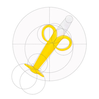Baby Silicone Training Toothbrush - BPA Free Banana Shape Teether Chew Toy and Teething Ring for Infants