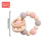 1pc Baby Wooden Teether - Crochet Giraffe Rattle Toy, BPA-Free Wood Rodent Rattle | Baby Mobile Gym Educational Toy